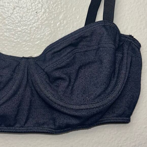 Sparkle & Fade Bralette Women's Large Pull On Denim Blue/Black Urban Outfitters - Picture 8 of 16